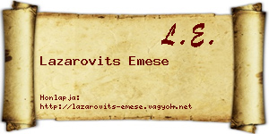 Lazarovits Emese névjegykártya