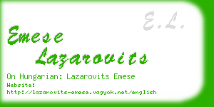emese lazarovits business card